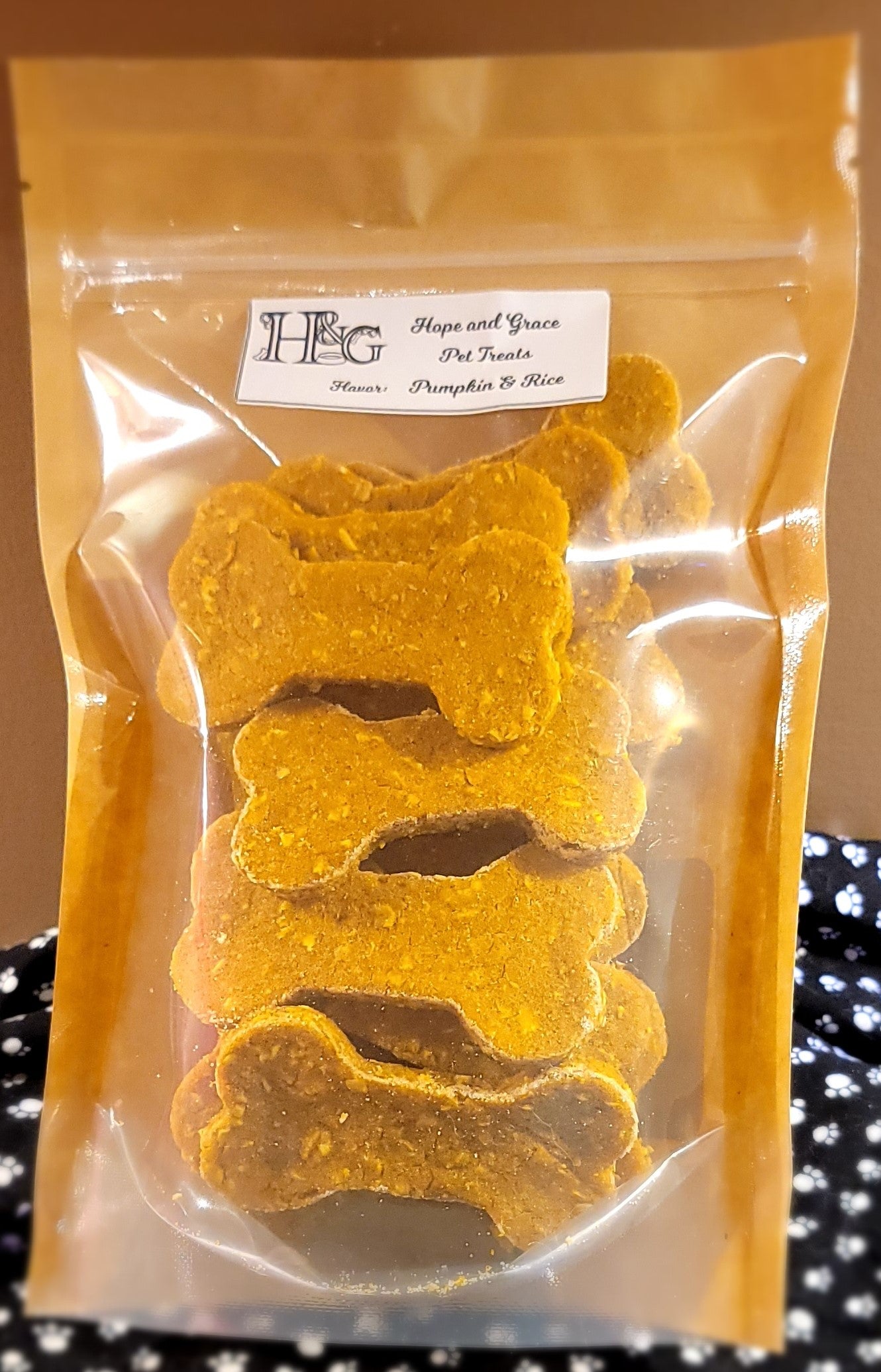 Pumpkin Rice Treats - Bone Shaped (Large bag)